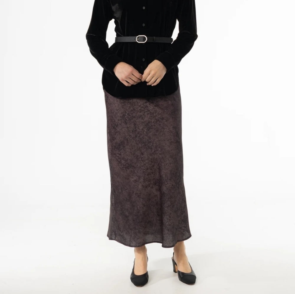 Black and Gray Printed Slip Skirt